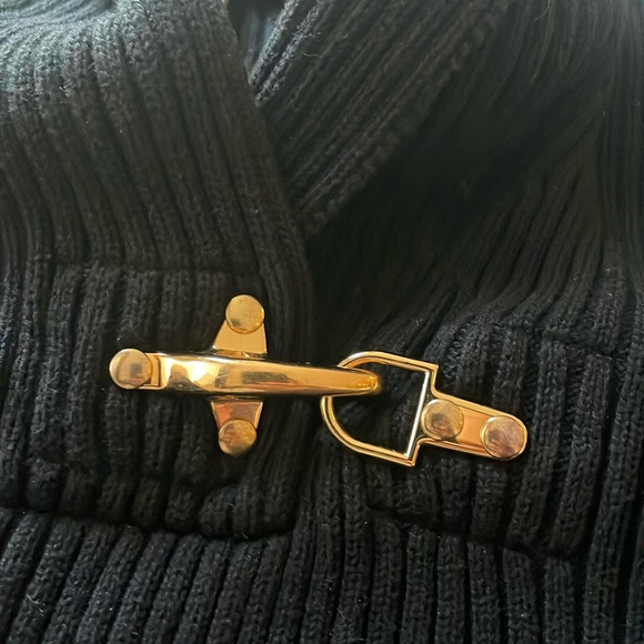 Vintage Ralph Lauren Collar Pullover Sweater Gold Buckle - Picture 5 of 5